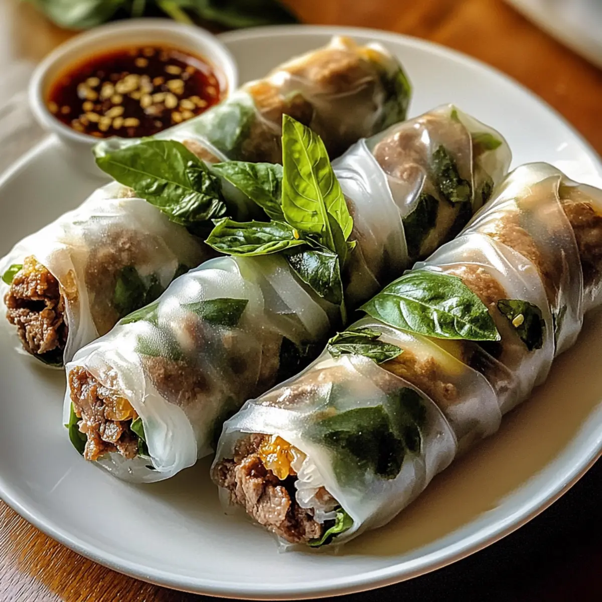 Thai-Basilikum-Rindfleischröllchen ganz einfach machen