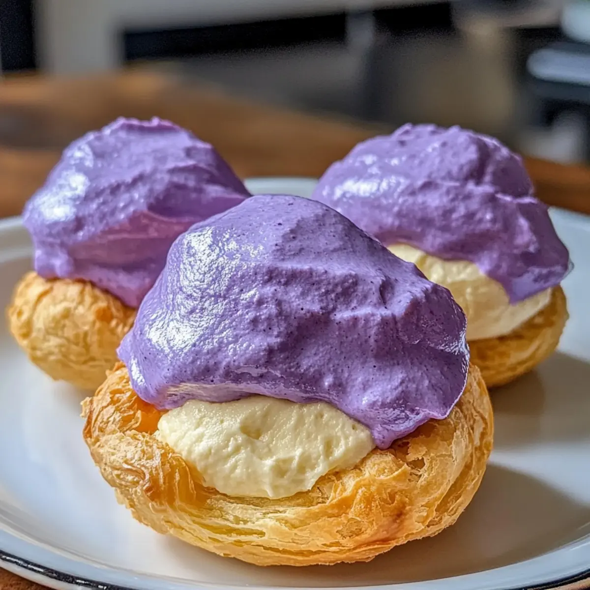 Ube-Cremepuffs für süße Momente genießen