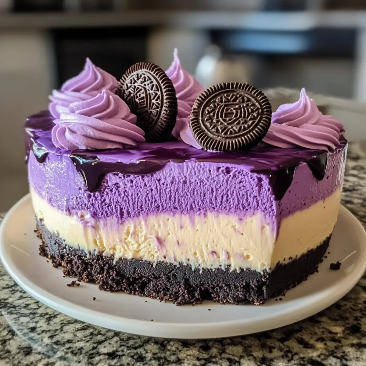 Ube Oreo Käsekuchen Rezept für den perfekten Genuss