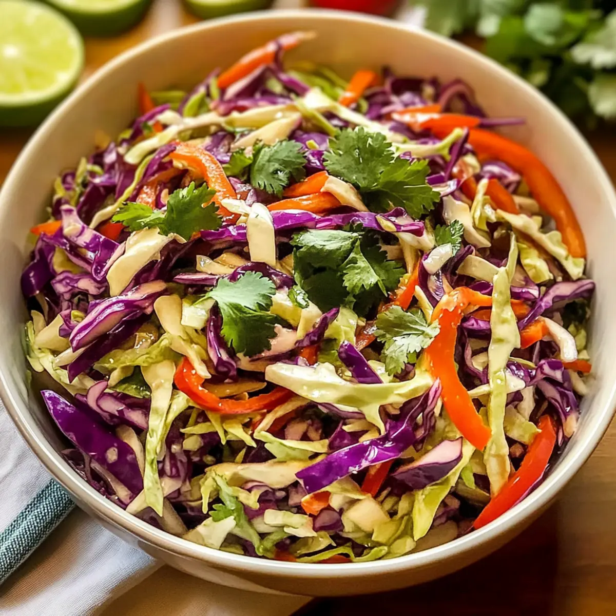 Veganer mexikanischer Krautsalat mit Dressing genießen