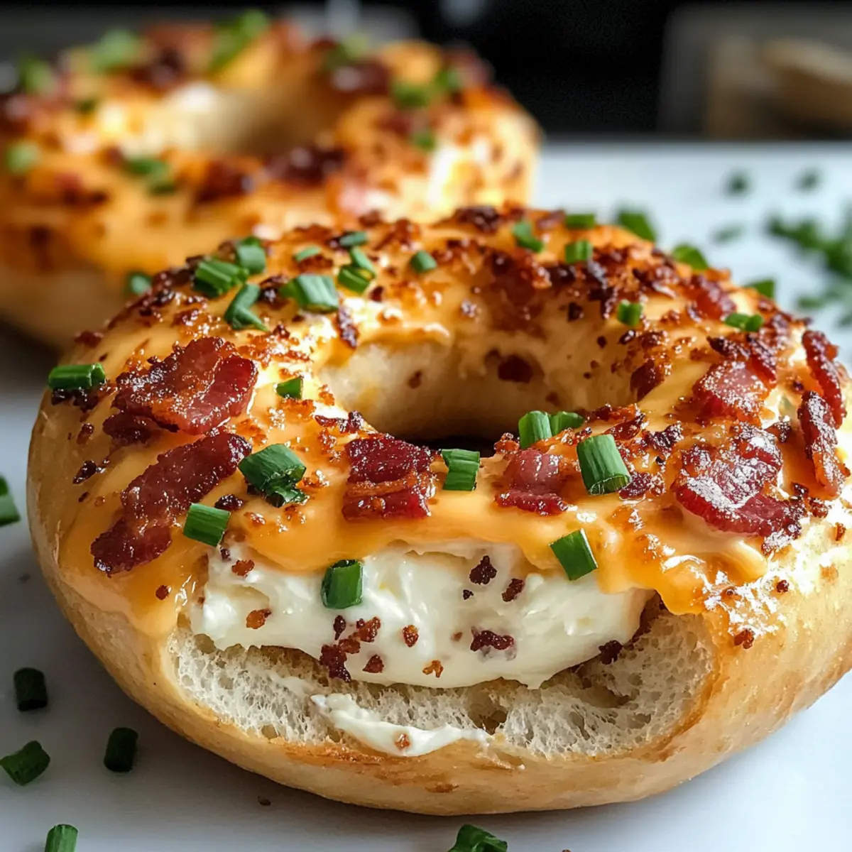 Würzige Speck-Frischkäse-Bagels für dein Frühstück