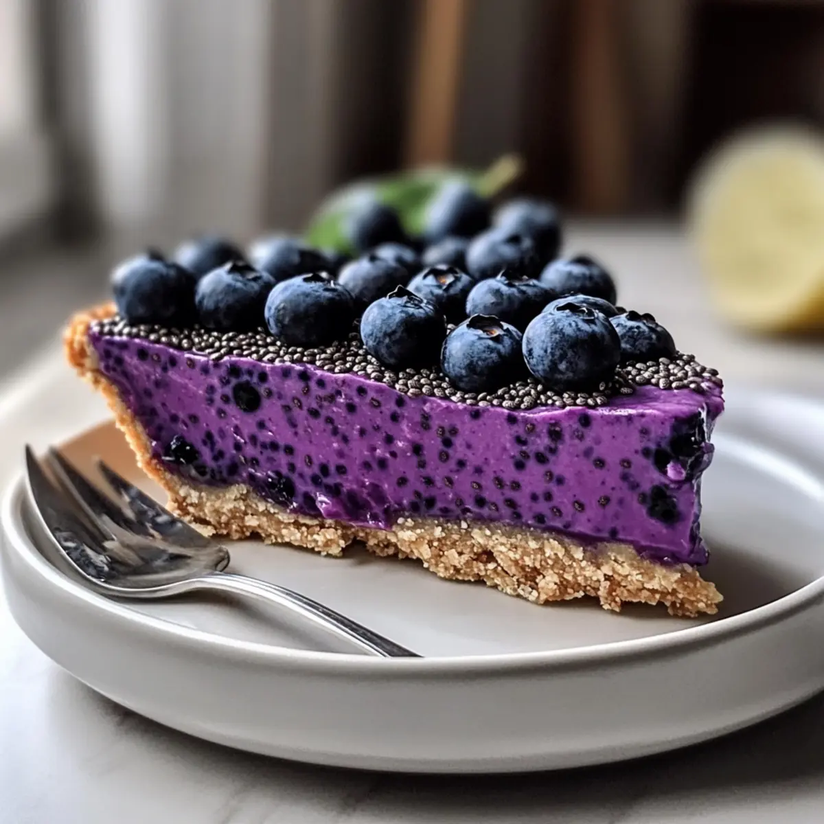 Blaubeer Chia Samen Kuchen für Sommergenuss