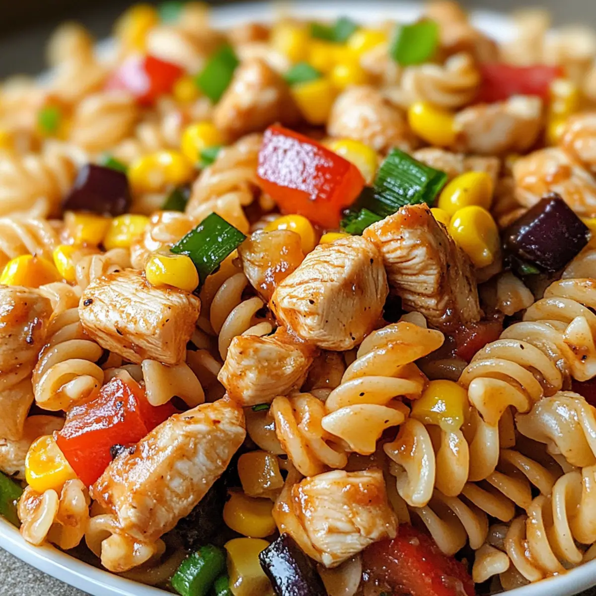 BBQ Hähnchen Pasta Salat für deinen perfekten Sommer