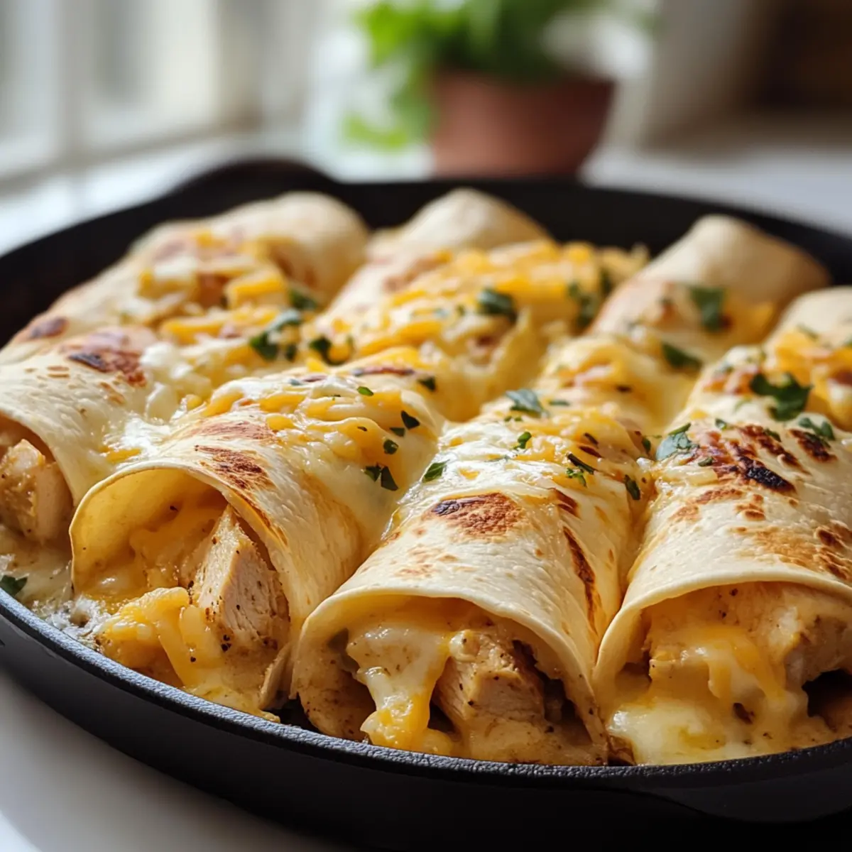Käseknoblauch-Hühnchen-Wraps für schnelles Dinner