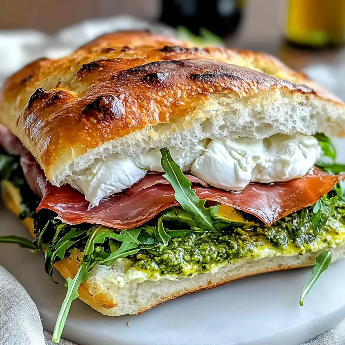Klassisches italienisches Focaccia-Sandwich neu entdeckt