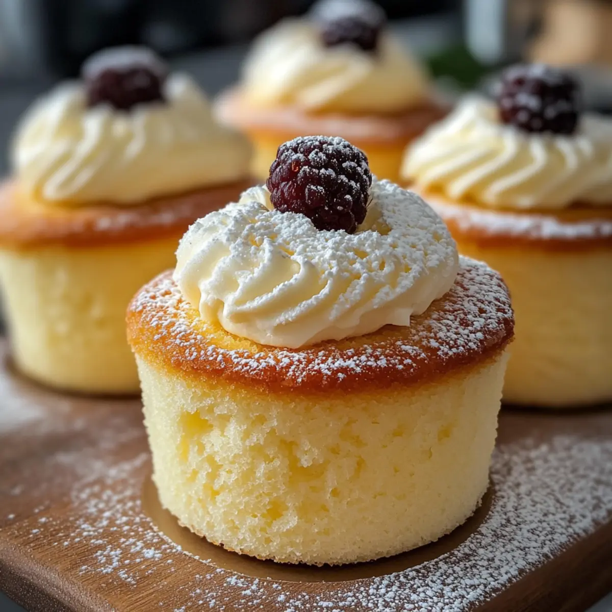 Fluffy Japanische Baumwoll-Käsekuchen-Cupcakes ganz einfach