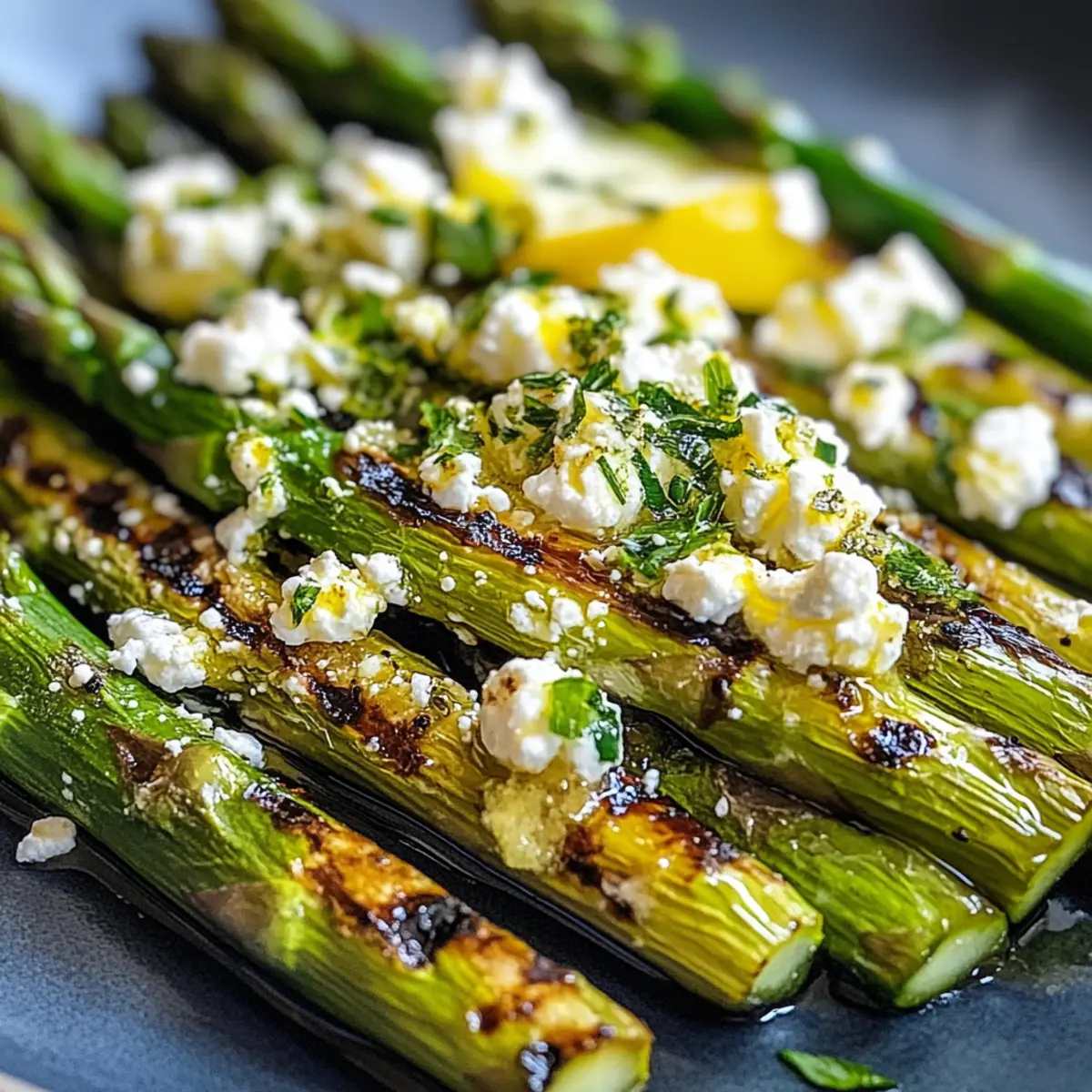 Gegrillter Spargel mit Zitrone und Feta für Genießer