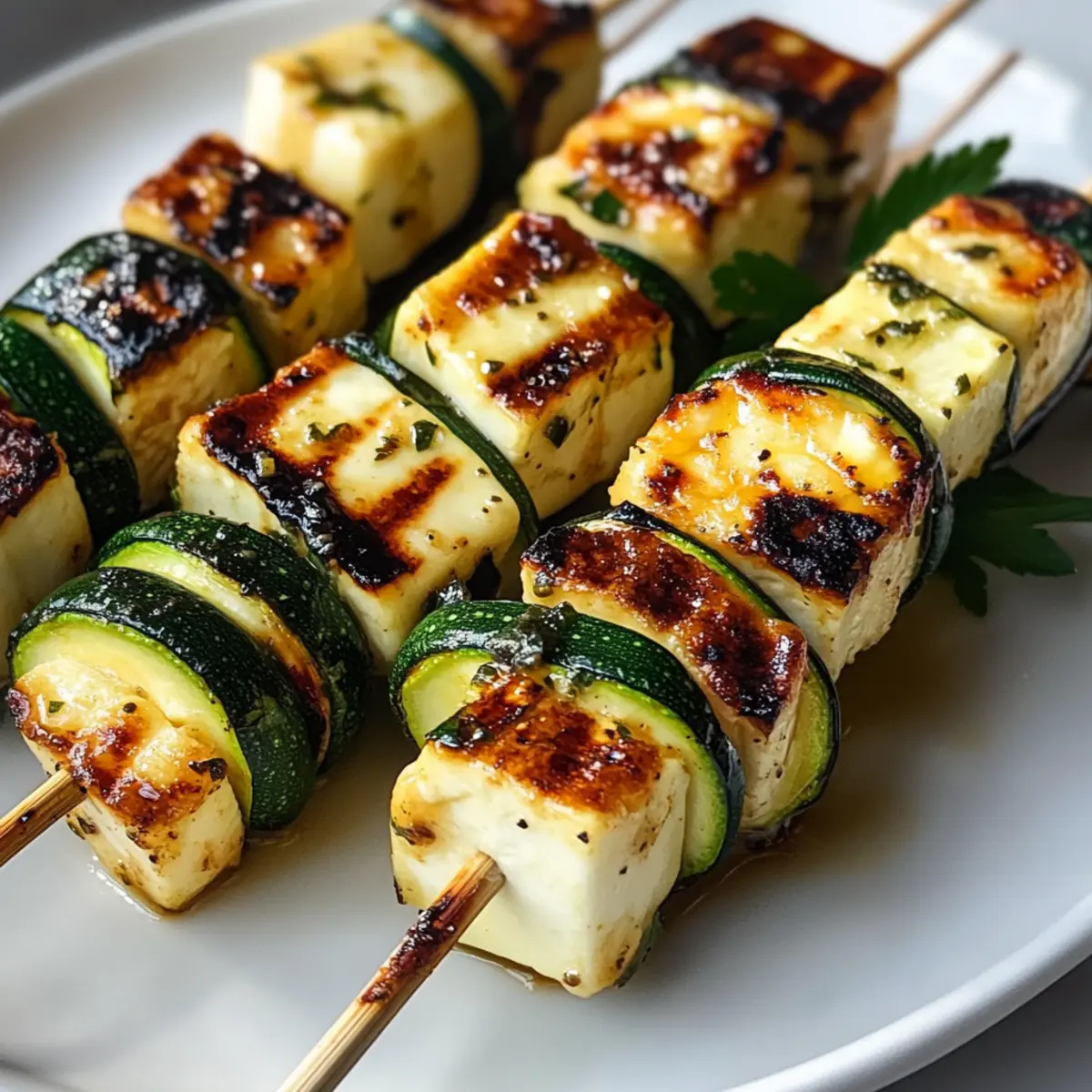 Halloumi Zucchini Spieße Vom Grill für den perfekten Sommer