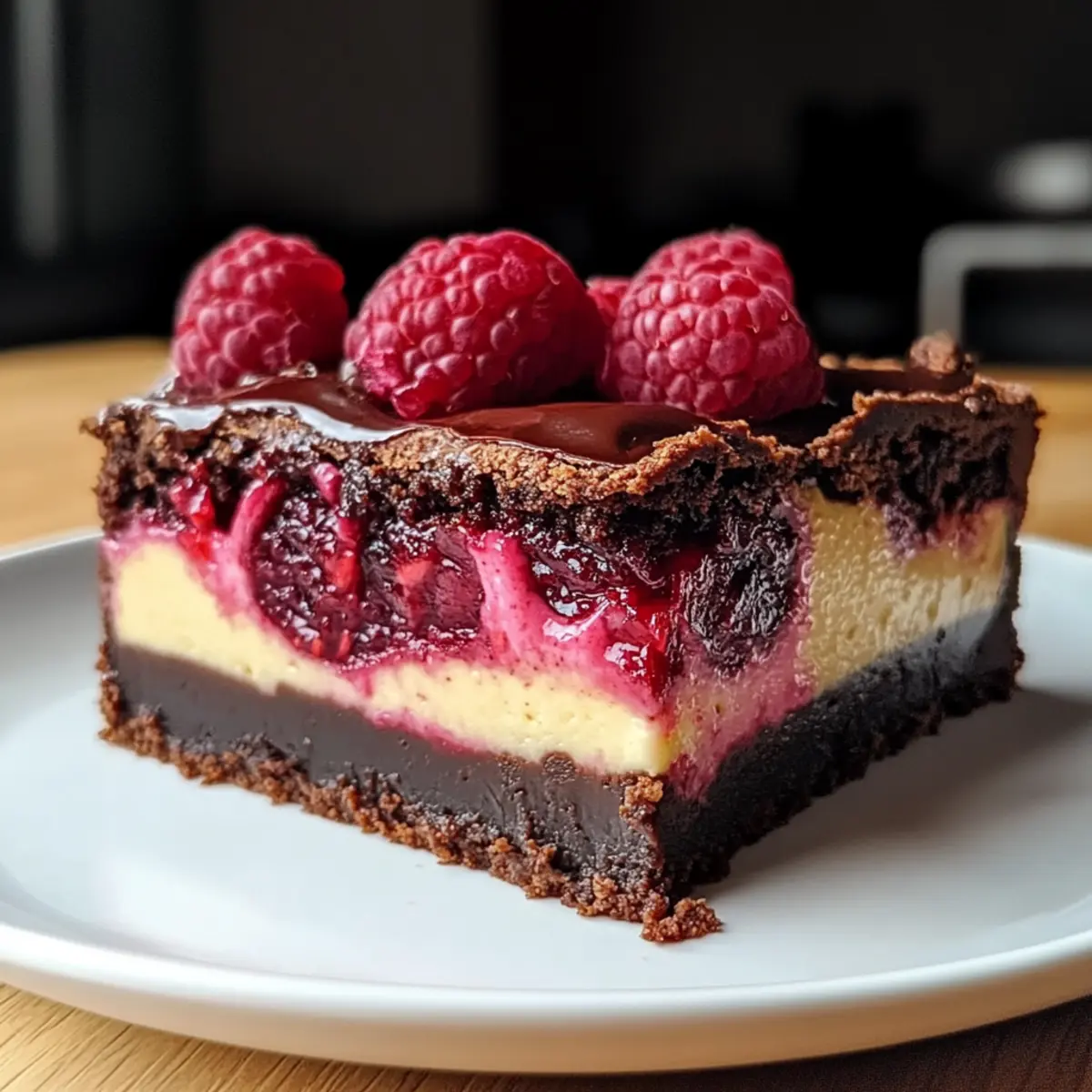 Himbeer-Brownie-Käsekuchen: Süßes Glück im Löffel
