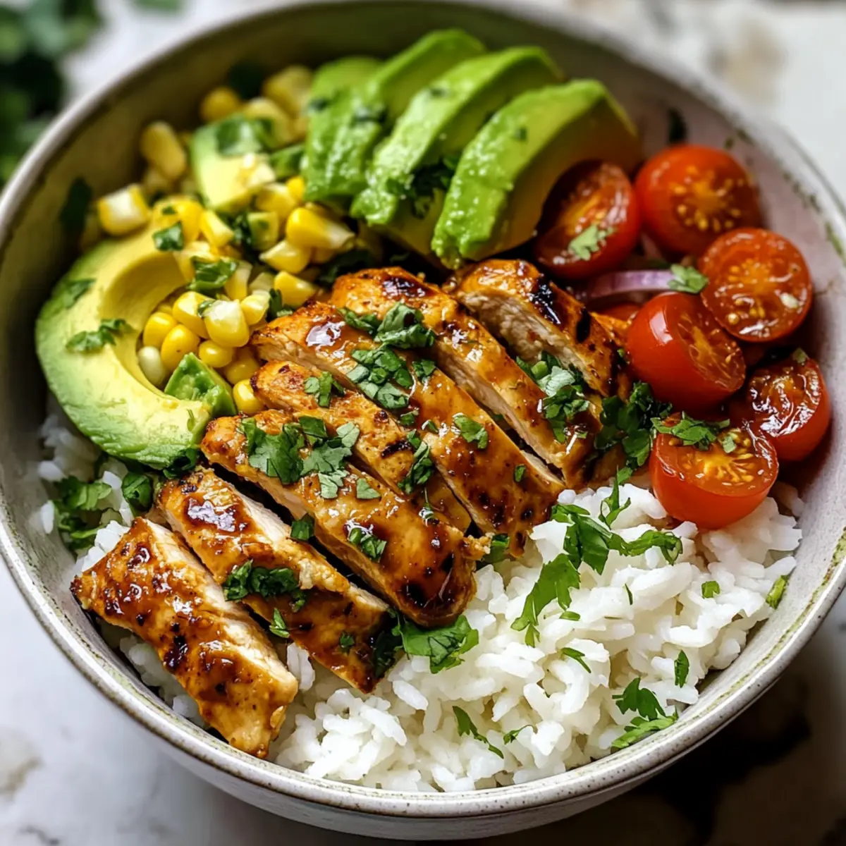 Honig-Limetten-Hühnchen & Avocado-Reis-Bowl für jeden Tag