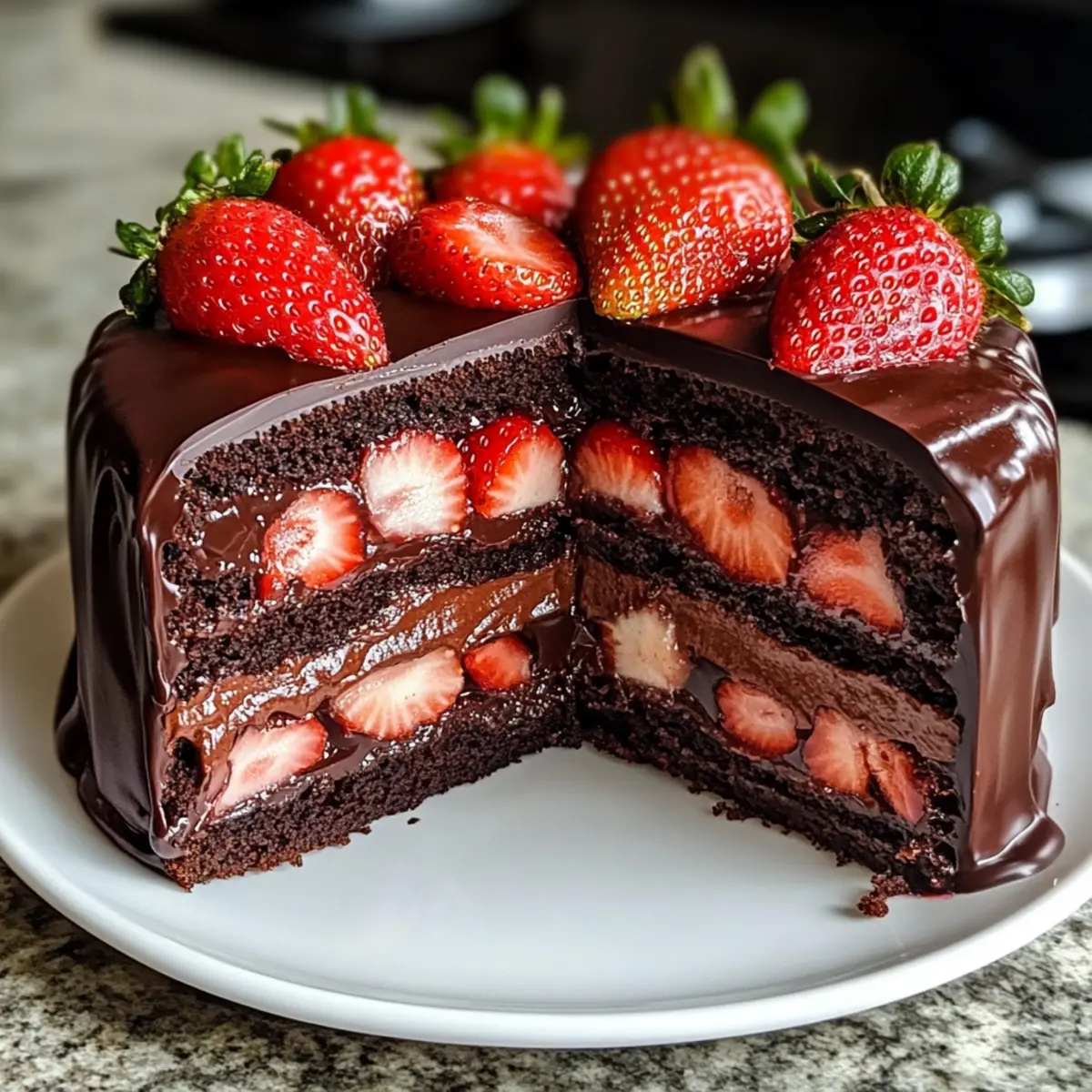 Verführerischer Erdbeer-Schokoladen-Hülle-Kuchen