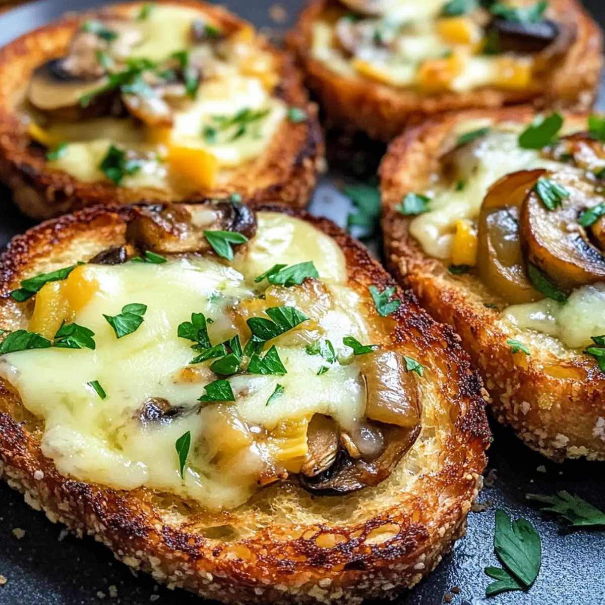 Knusprige Käse-Champignon-Knoblauch-Toasts für jeden Anlass