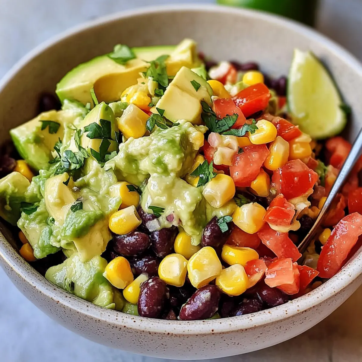 Mexikanischer Avocadosalat mit Bohnen und Mais