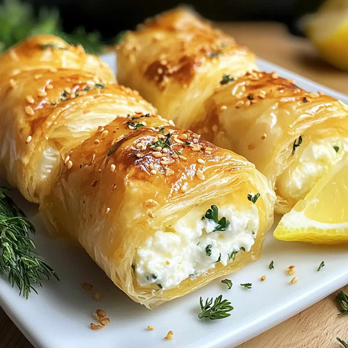 Ofen Gebratene Feta Rollen Knusprig Genießen