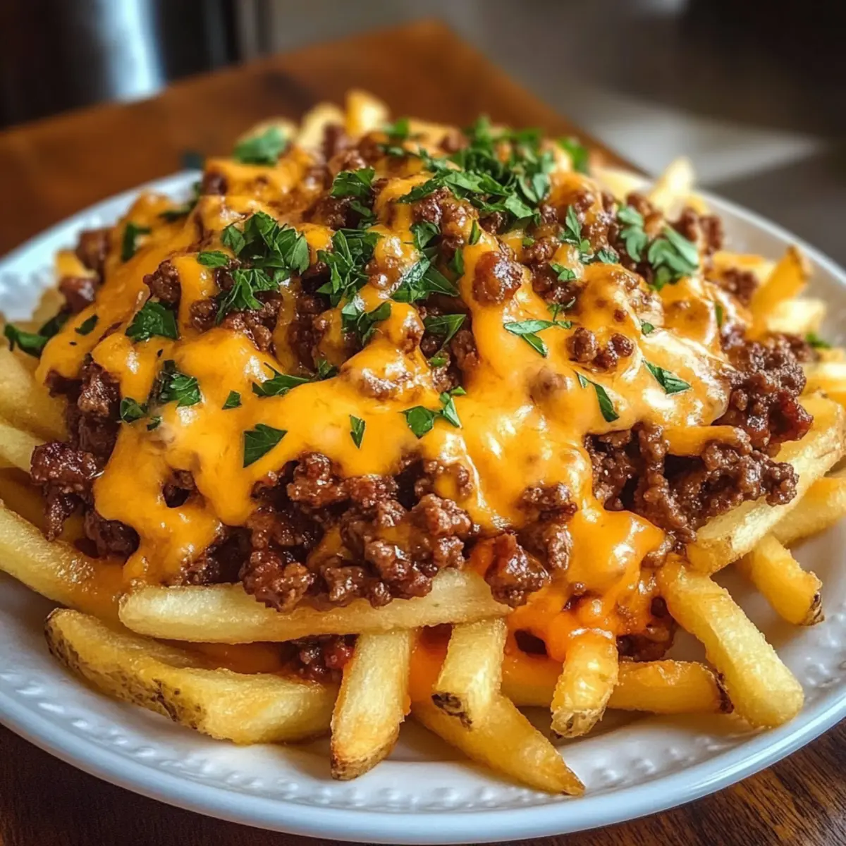 Pommes Frites mit Hackfleisch und Cheddar – Genuss pur!