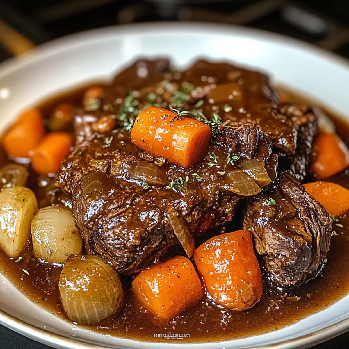Sunny braised roast with plenty of sauce