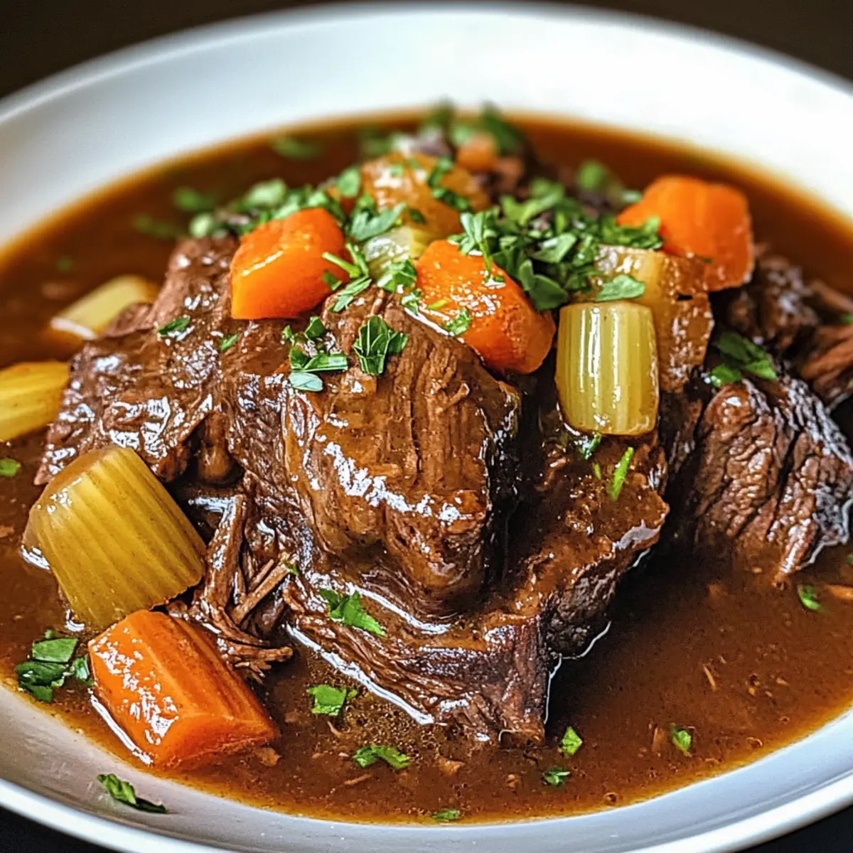 Sonniger Schmorbraten mit reichlich Sauce für Gemütliches Essen