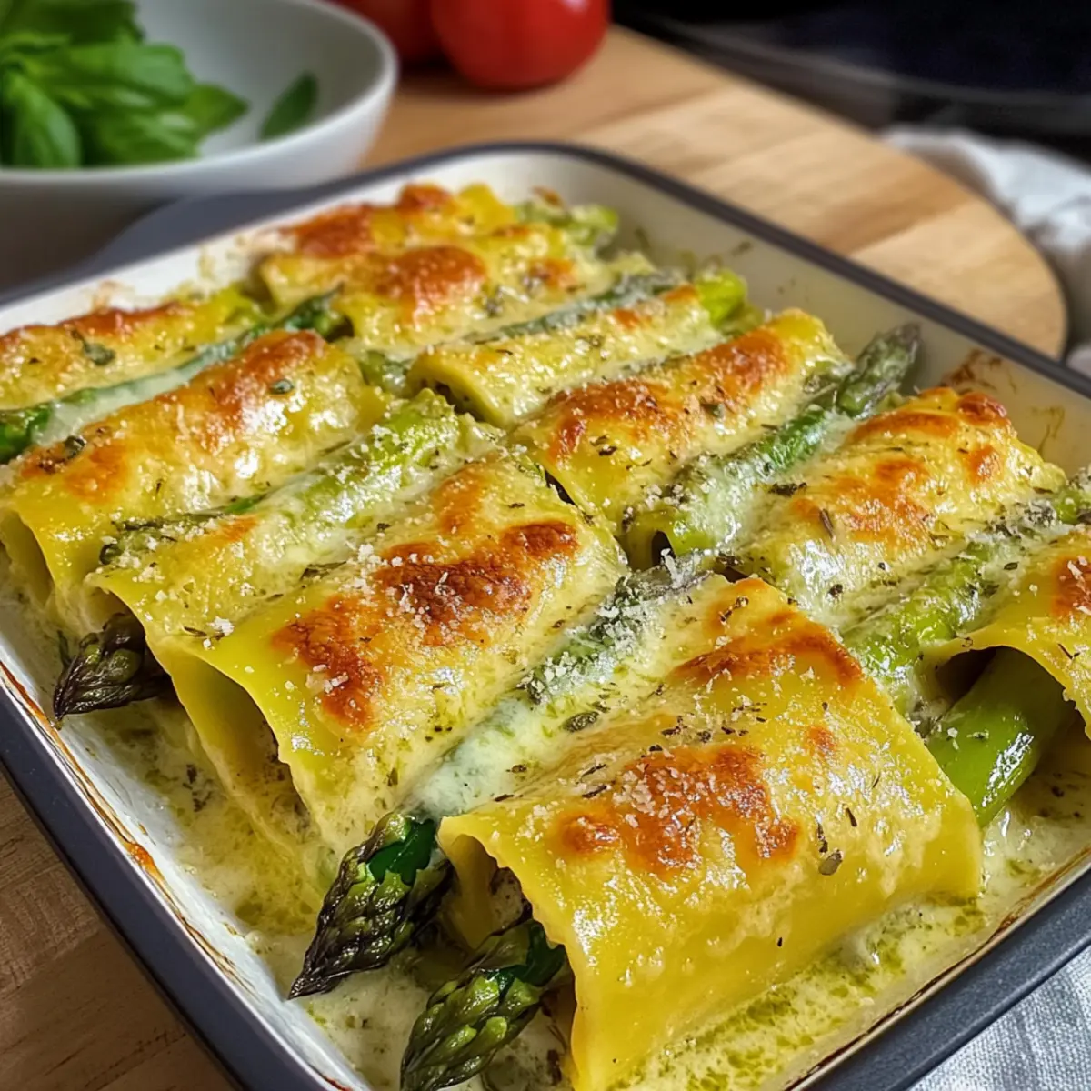 Spargel Cannelloni mit Kräutersauce – Frühlingsgenuss pur