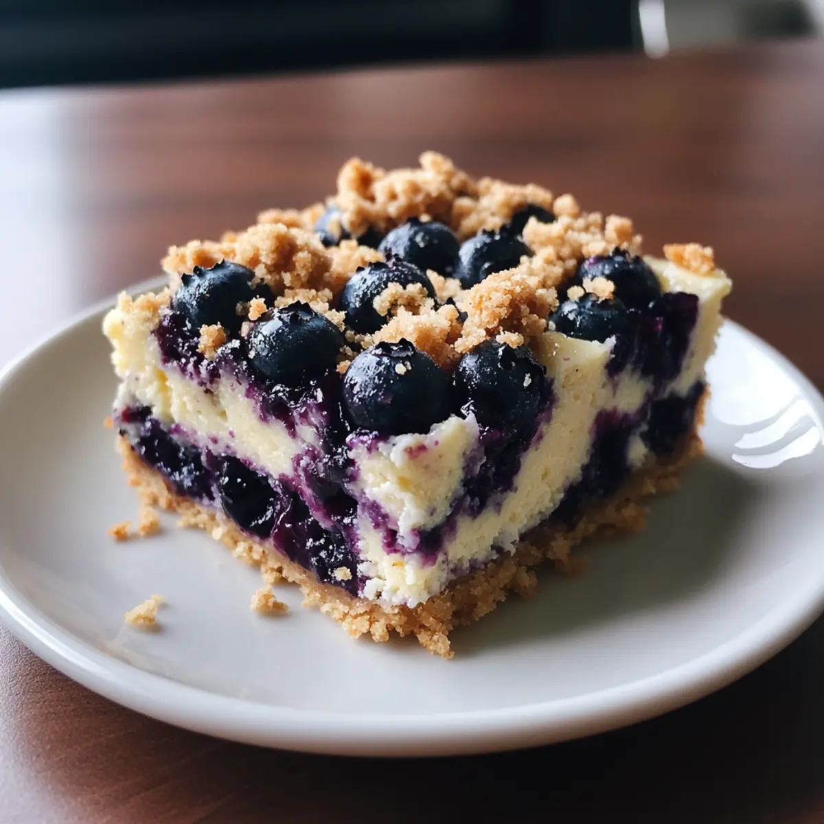 Blaubeer-Crumble-Käsekuchen-Riegeld für den Sommer