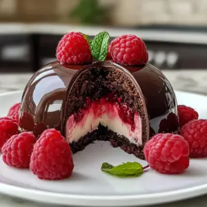 Schokoladen-Himbeer-Käsekuchen-Dome