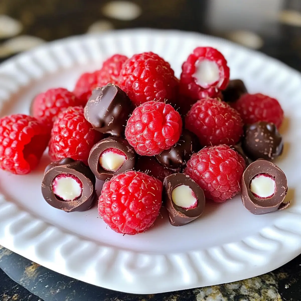 Schokoladengefüllte Himbeeren: Süßes Fruchtvergnügen