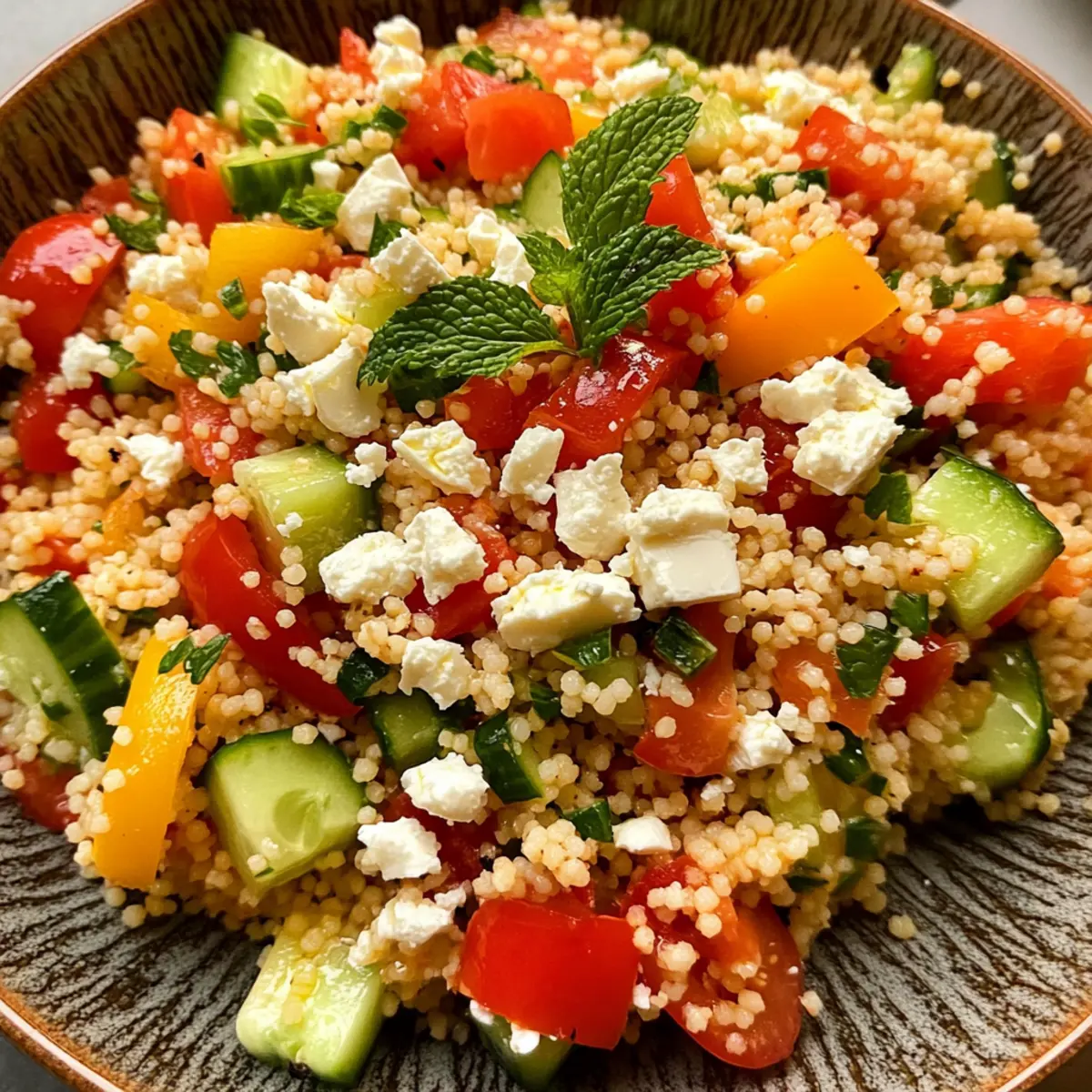 Couscoussalat mit Feta für leichte Sommertage