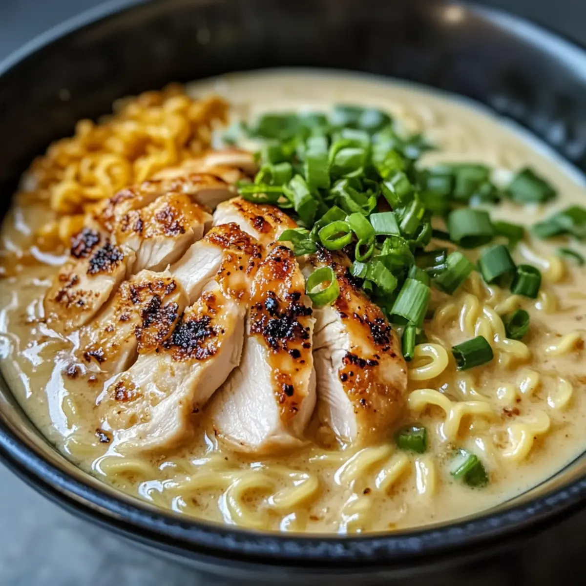 Cremige Knoblauch-Hühnchen Ramen für Kuschelmomente