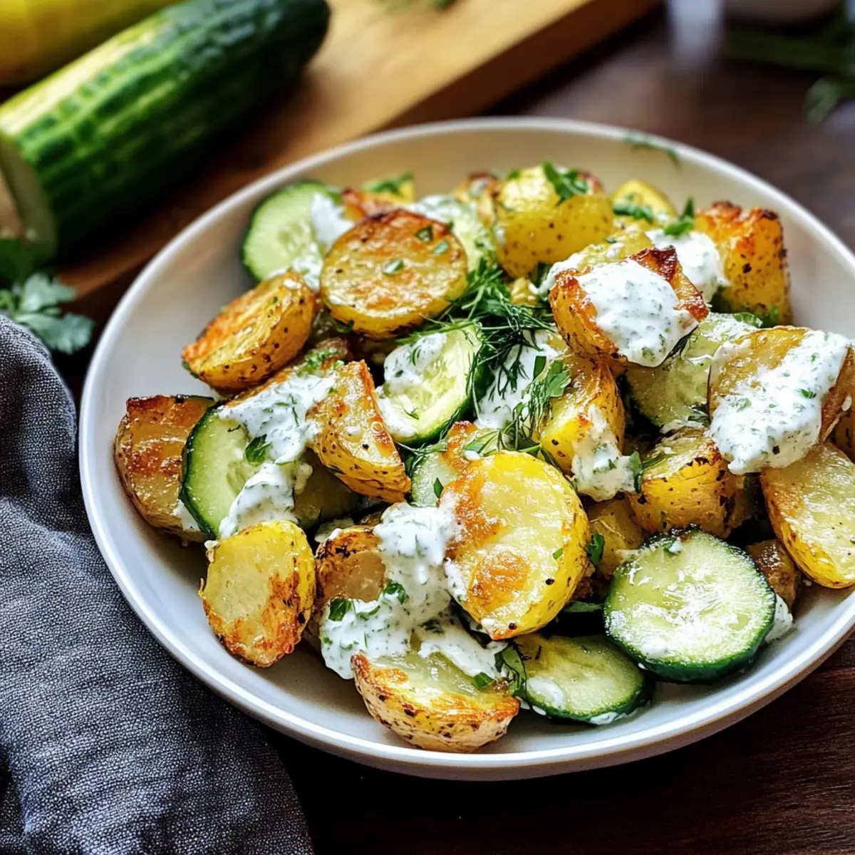 Knuspriger Kartoffelsalat mit würzigem Joghurt-Dressing