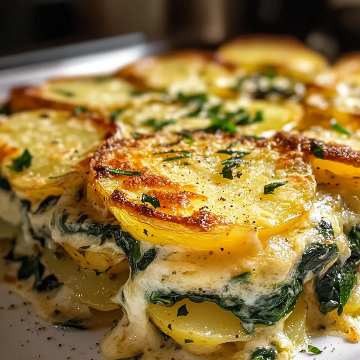 Der beste Spinat-Kartoffel-Knoblauch-Auflauf