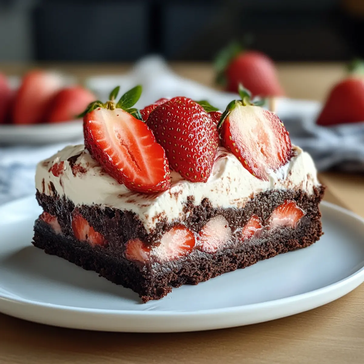 Dieser Erdbeer-Brownie-Kuchen für frühlingshafte Genussmomente