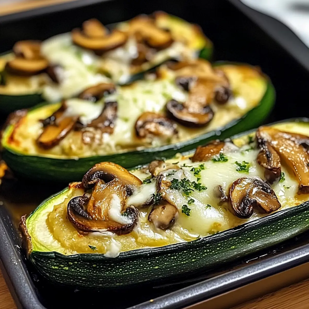 Gefüllte Zucchini mit Champignons leicht gemacht