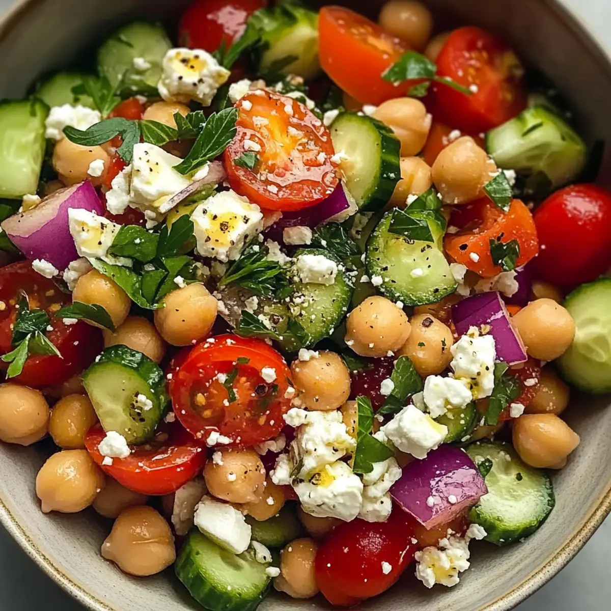 Griechischer Kichererbsensalat für jede Gelegenheit