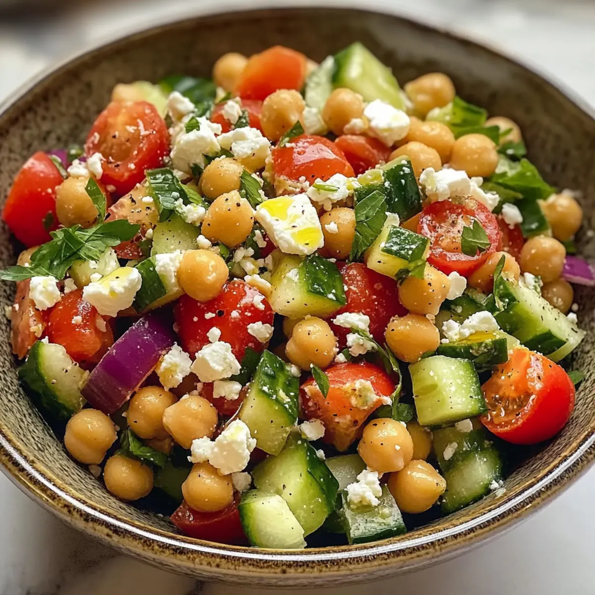 Griechischer Kichererbsensalat für den perfekten Sommer