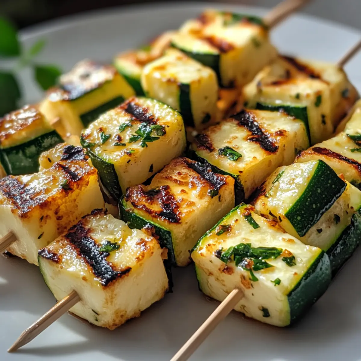 Halloumi Zucchini Spieße Vom Grill für den perfekten Sommer