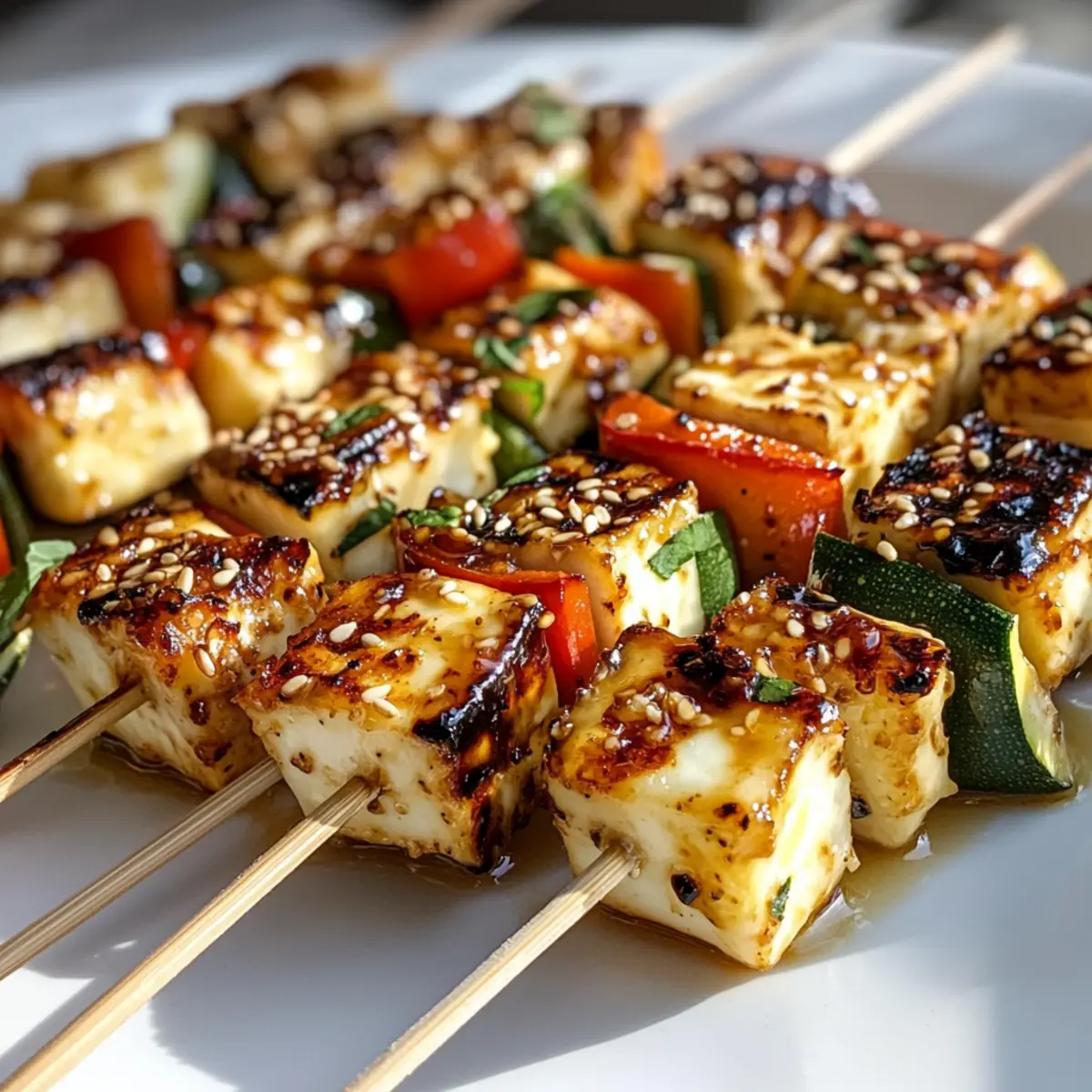 Himmlische Halloumi-Spieße mit Honigzauber für Grillgenuss