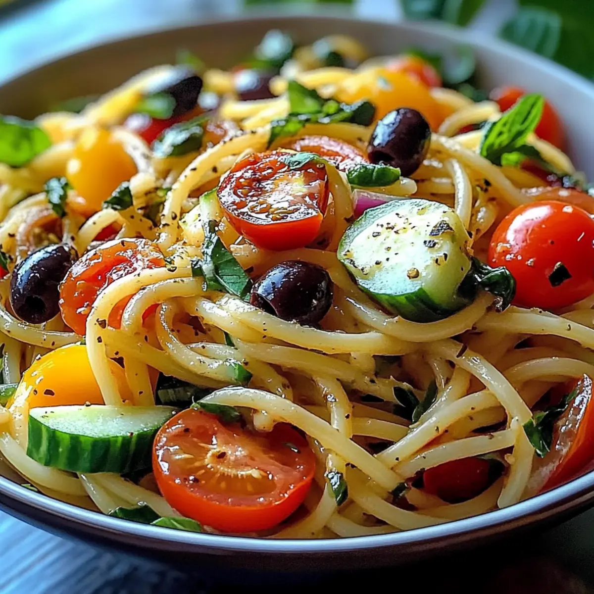 Italienischer Spaghetti-Salat für heiße Sommertage