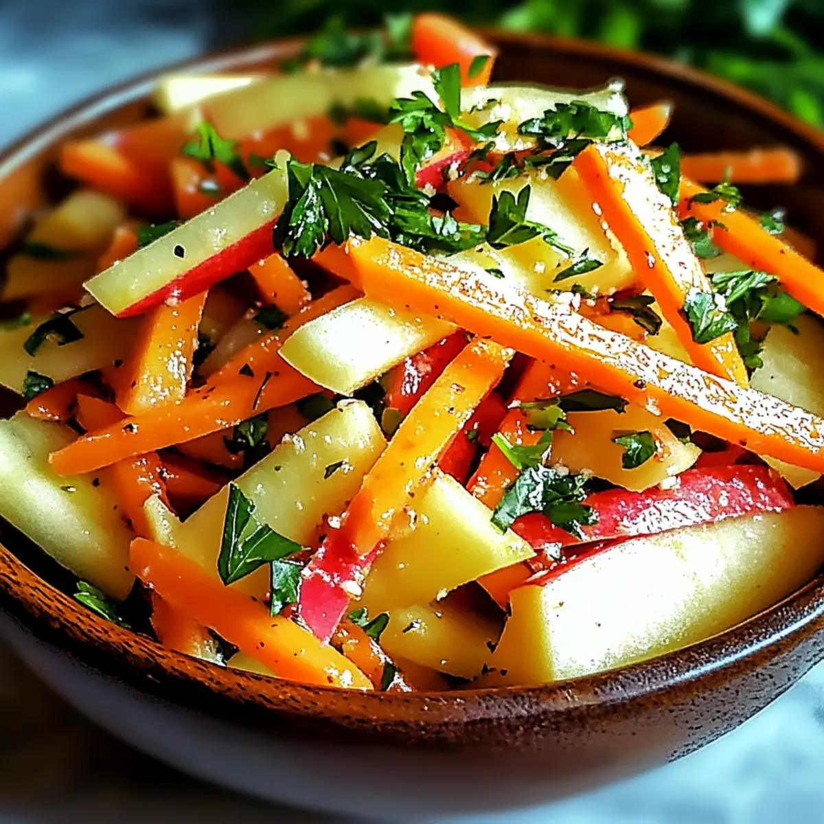 Kohlrabi Karotten Apfel Salat für frischen Genuss