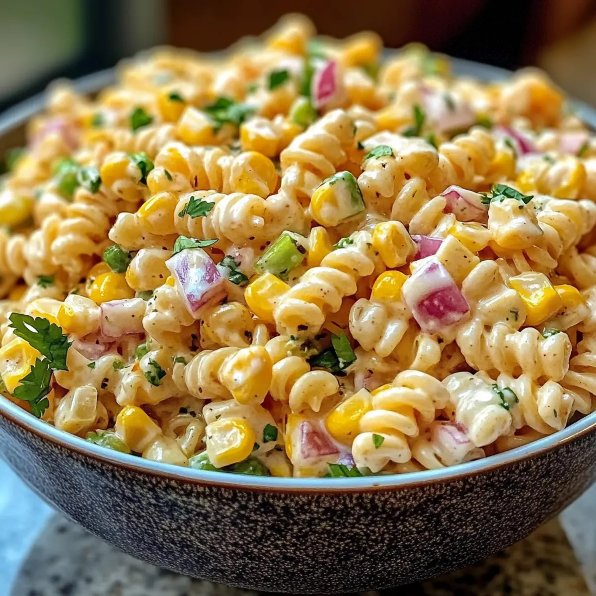Mexikanischer Mais-Pasta-Salat für den Sommer