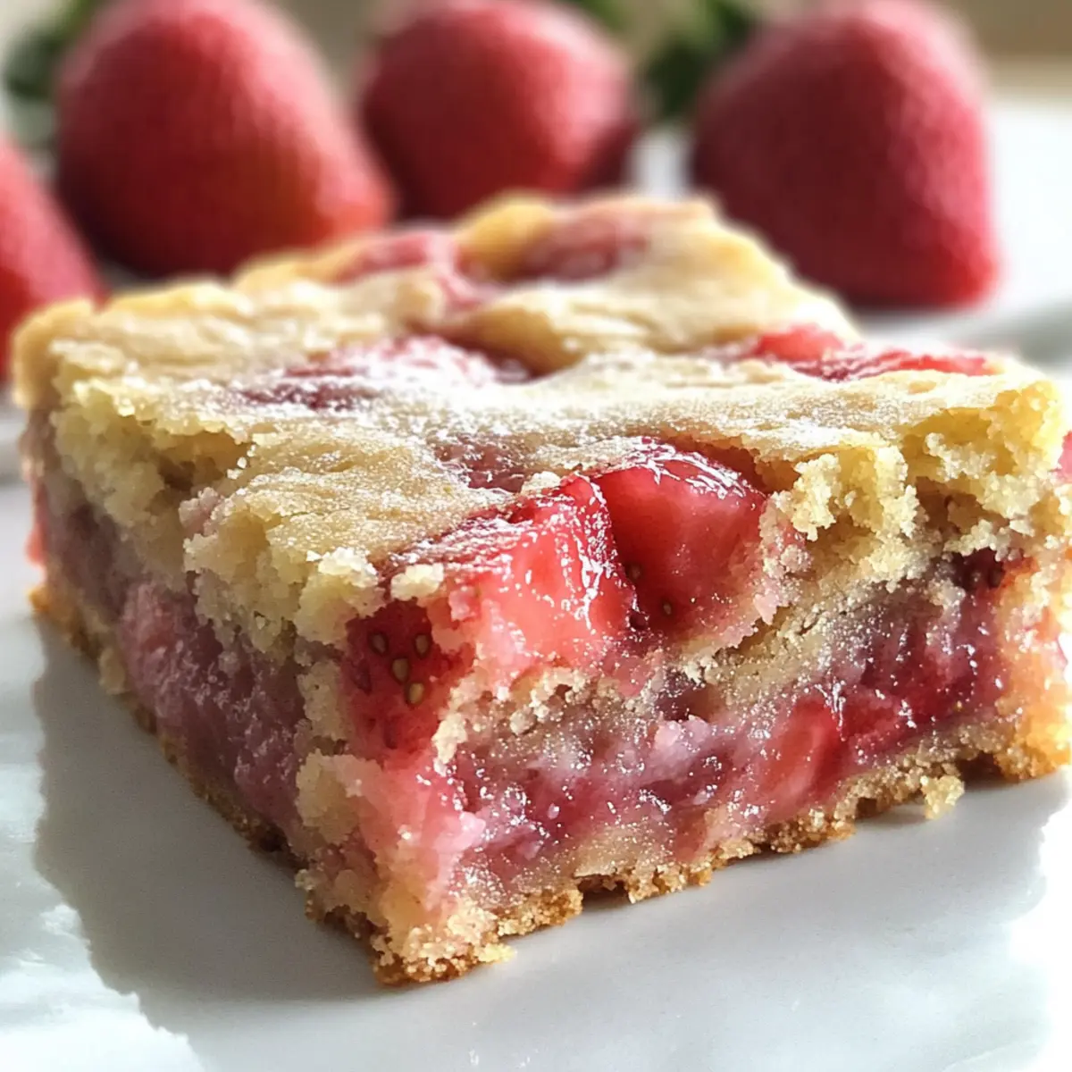 Erdbeere Zitrone Blondies für den perfekten Sommergenuss