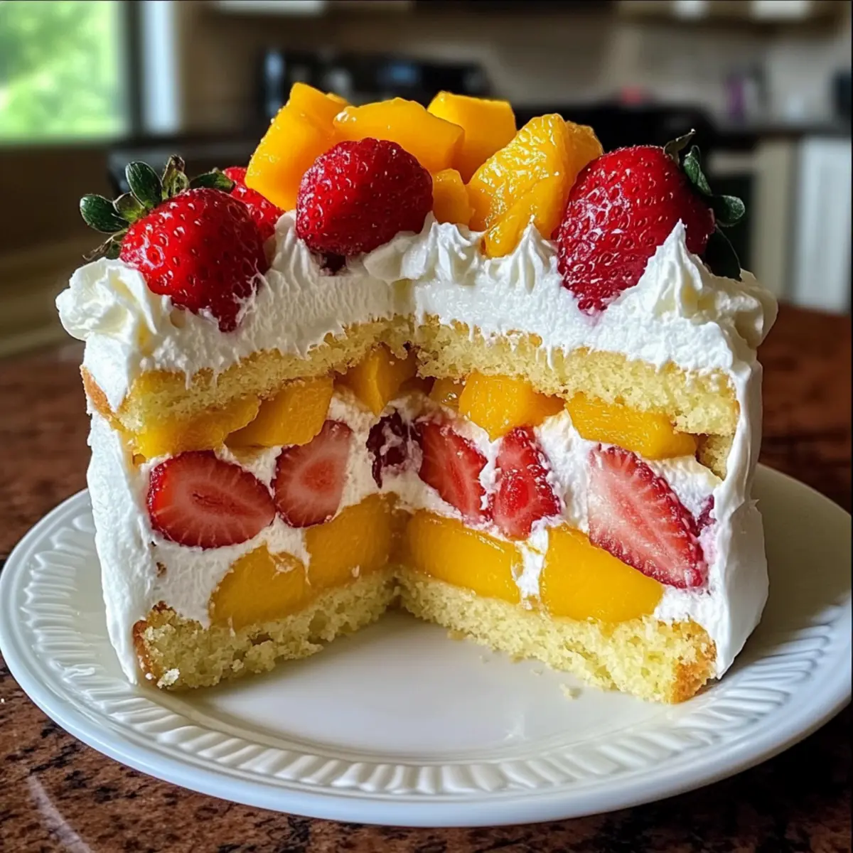 Erdbeer-Mango-Split-Kuchen – Fruchtige Verführung