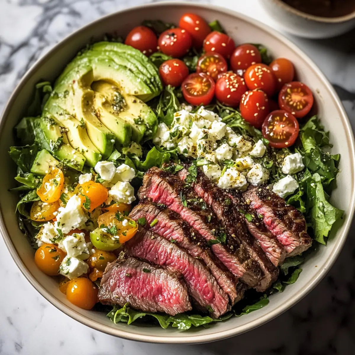 Steak Cobb Salat mit Kräuter-Vinaigrette zaubern