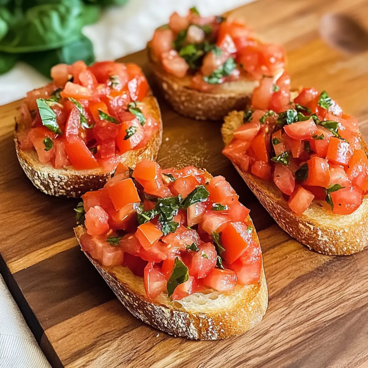 Bruschetta mit frischen Tomaten und Basilikum
