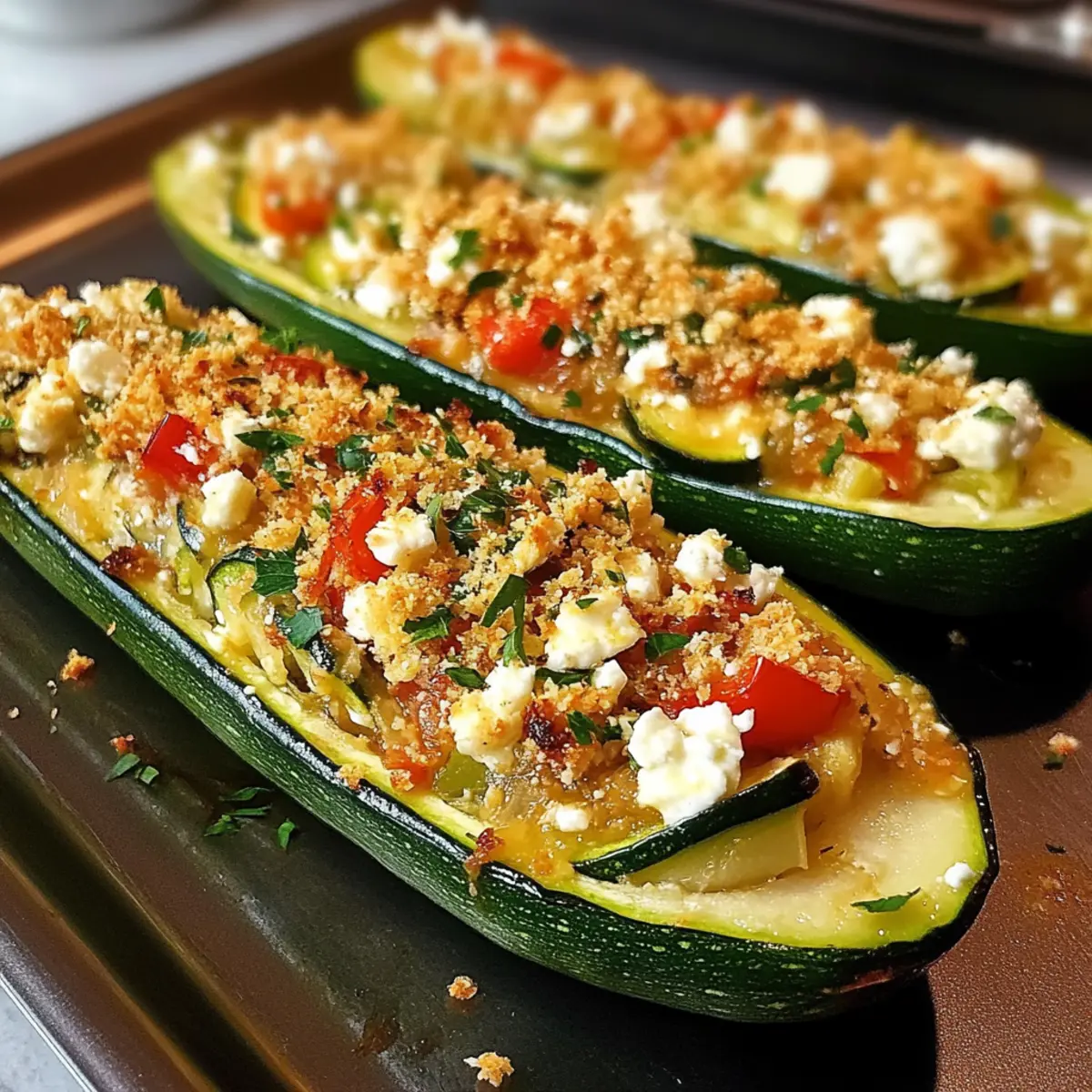 Gefüllte Zucchini mit Feta ganz einfach selber machen