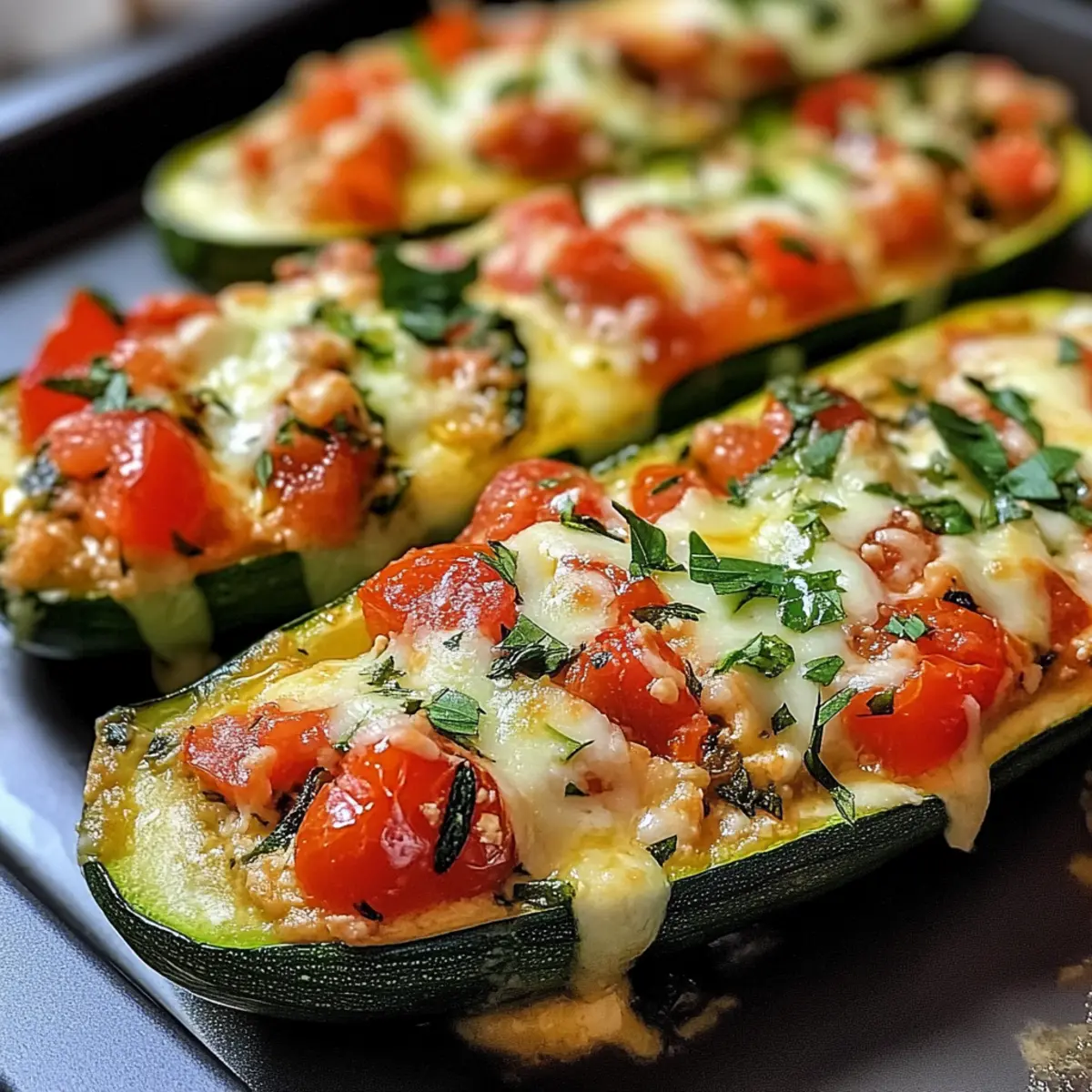 Gefüllte Zucchini mit Tomaten und Mozzarella Genuss