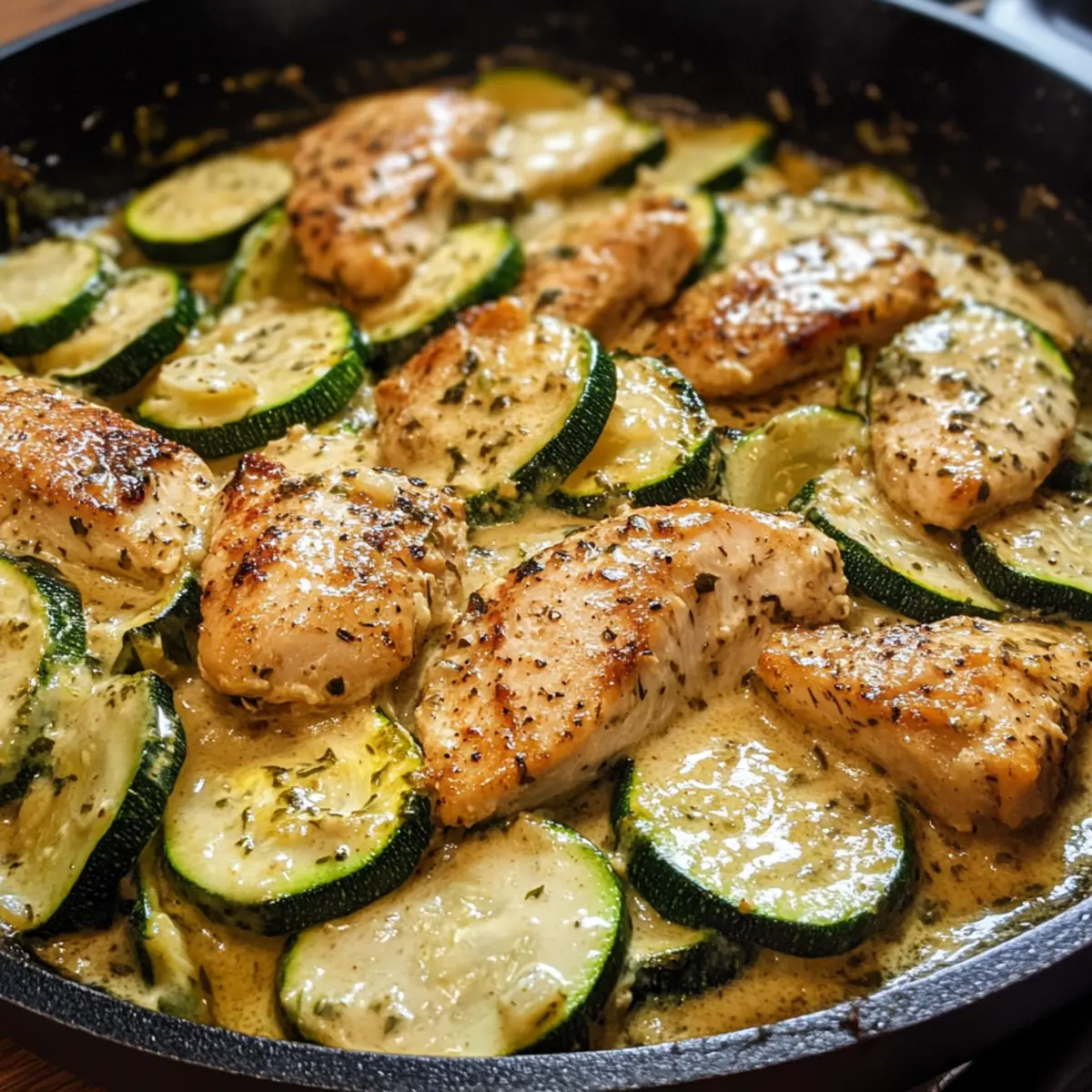 Hähnchen-Zucchini-Pfanne für schnelles Abendessen