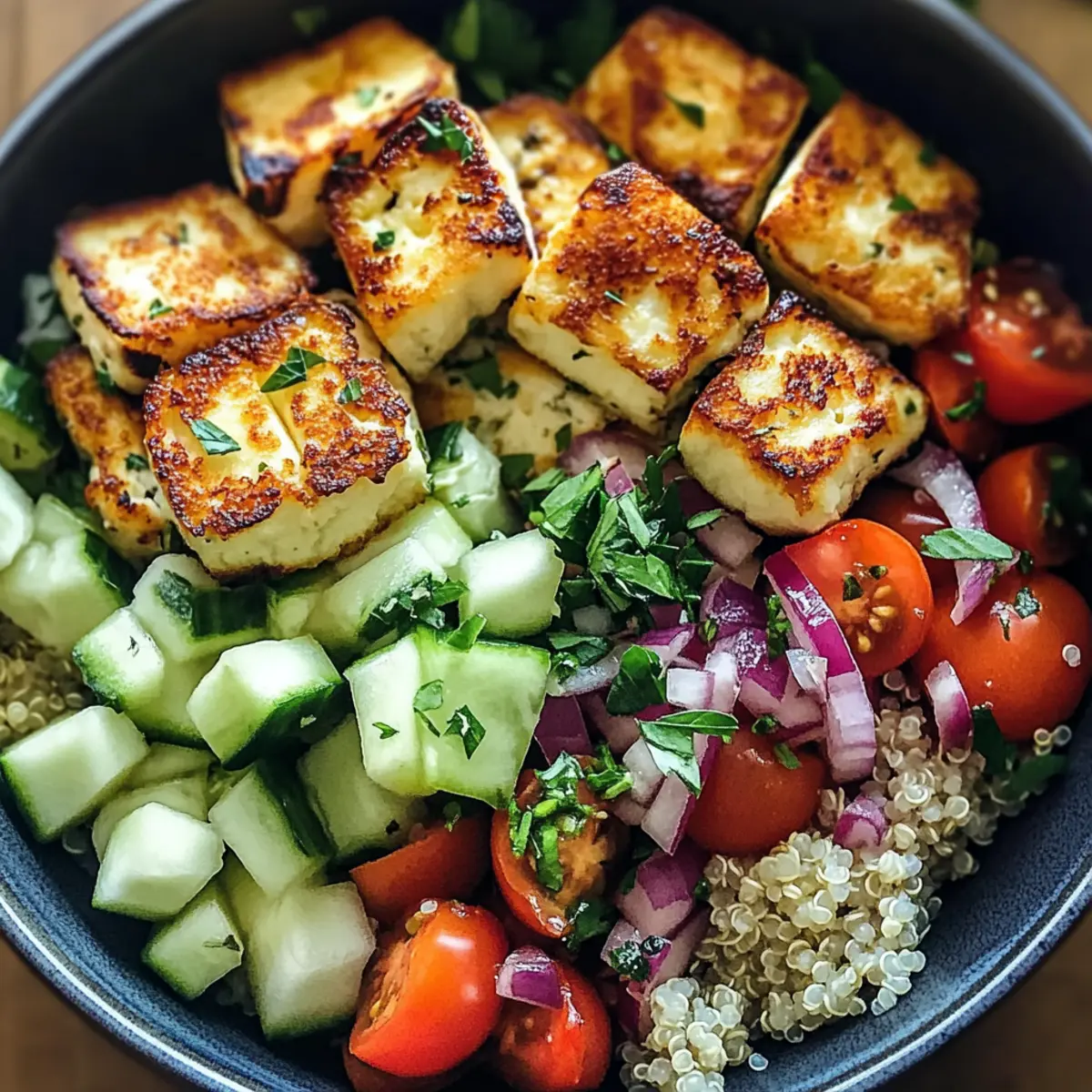 Knusprige Halloumi-Schüssel für ein schnelles Abendessen
