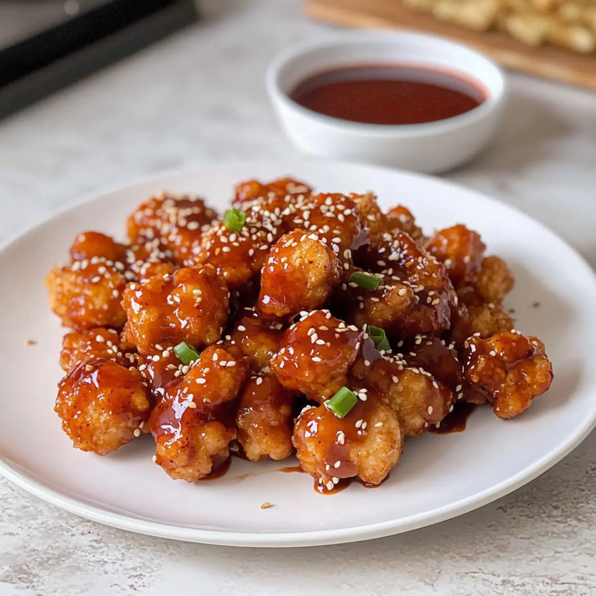 Koreanisches Popcorn-Hühnchen mit Gochujang Sauce