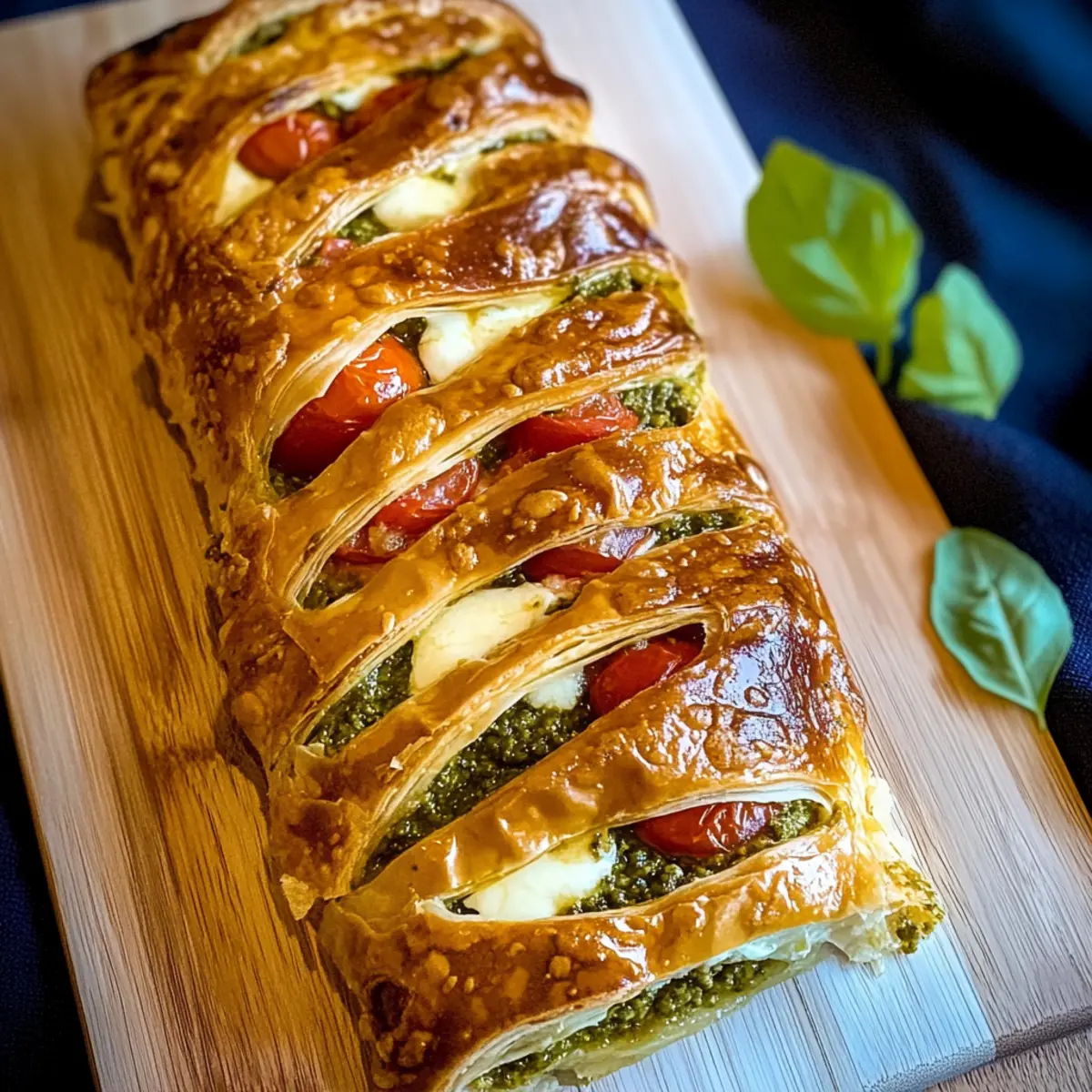Pesto Strudel mit Tomate und Mozzarella für Feinschmecker