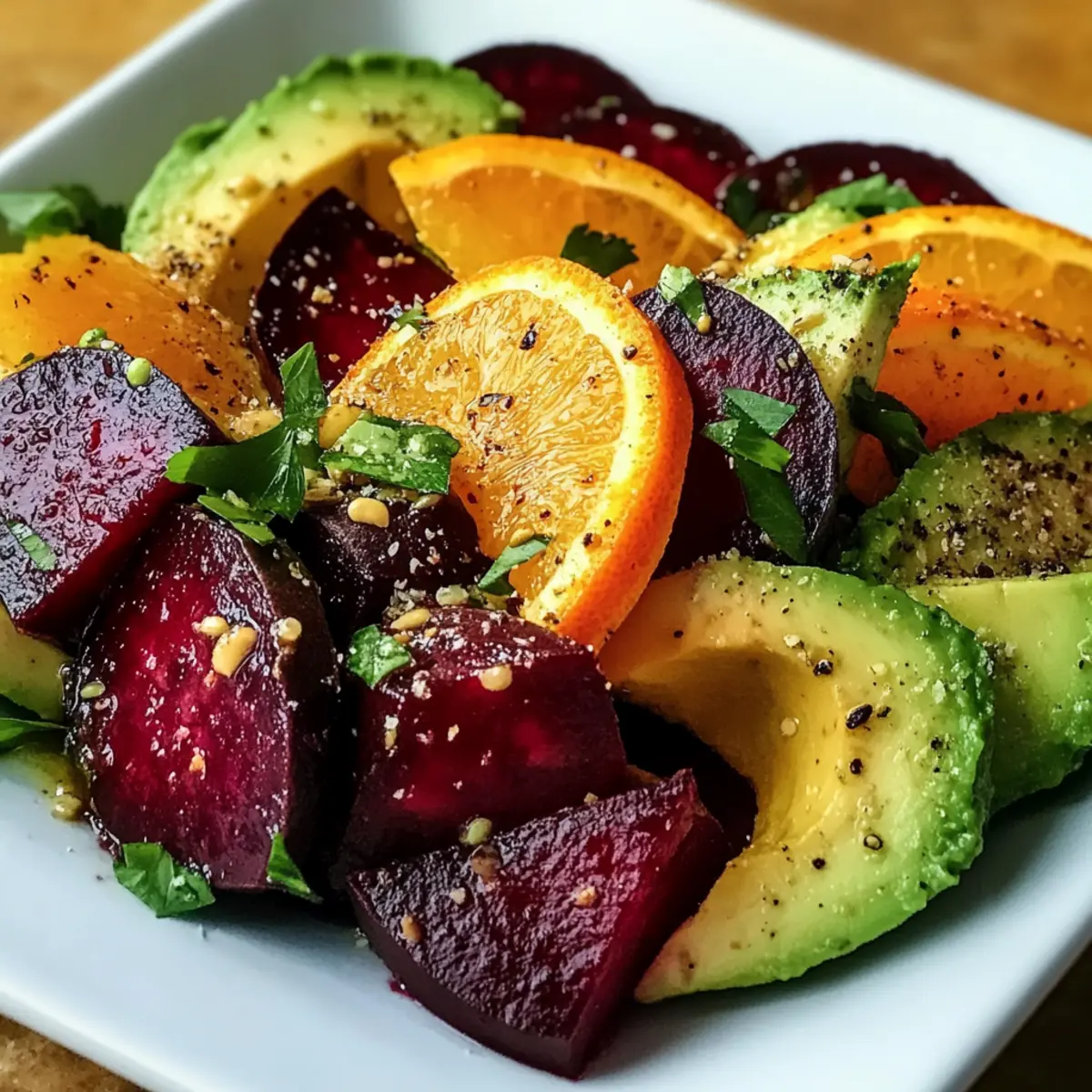 Gerösteter Rüben-Orange-Avocado-Salat für deine Gesundheit