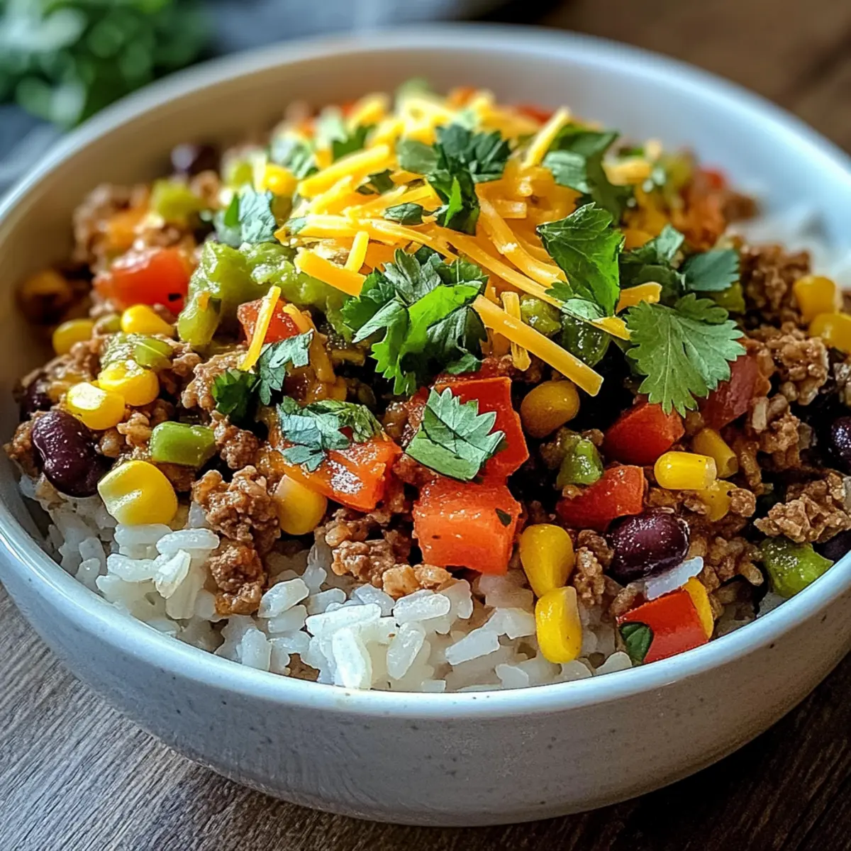 Schnelle Taco Reisbowl für den perfekten Abendessen